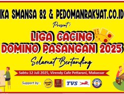 Gelar “Liga Cacing Domino Pasangan 2025”, IKA SMANSA 82 dan PEDOMANRAKYAT.CO.ID Gratiskan Pendaftaran Peserta dan Siapkan Hadiah Jutaan Rupiah