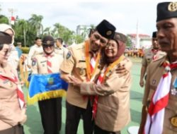 Ribuan Anggota Pramuka Padati Dataran Engku Putri, Wali Kota Batam Pimpin Upacara Hari Pramuka ke-64