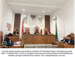 Tiga Terdakwa Kasus Narkotika di Bintan Dituntut Hukuman Mati, Sidang Digelar Daring di PN Tanjungpinang