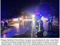 Puluhan Motor Tergelincir di Jalan Lintas Barat Bintan, Polisi Turunkan Personel Satlantas