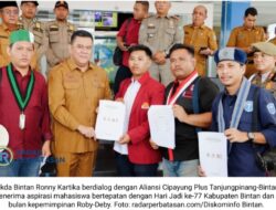 Sekda Bintan Sambut Aspirasi Mahasiswa Cipayung Plus di Momentum HUT ke-77 Bintan