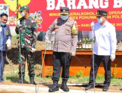 Sebanyak 2.875 Liter Cap Tikus dan 875 Botol Miras Dimusnahkan Polres Pohuwato.