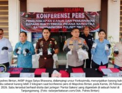 Gempur Jaringan Narkoba, Polres Bintan Gagalkan Peredaran 2 Kg Sabu di Kamar Hotel