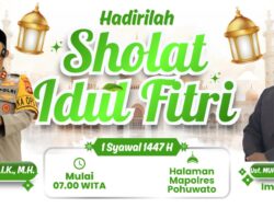 Polres Pohuwato Ajak Masyarakat Hadiri Sholat Idul Fitri 1447 H di Mapolres
