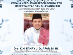 Polres Pohuwato Berduka atas Wafatnya Ustadz KH Fahry Djafar, Ketua MUI dan Da’i Kamtibmas