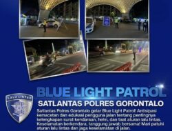Satlantas Polres Gorontalo Gelar Blue Light Patrol, Kapolres Tegaskan Edukasi dan Penertiban Demi Kamseltibcarlantas