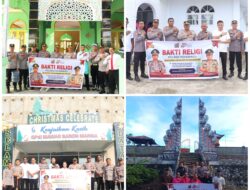 Polres Pohuwato dan Bhayangkari Bersihkan Masjid & Gereja Sambut HUT Bhayangkara ke-80