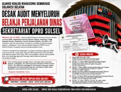 Aliansi Koalisi Mahasiswa Demokrasi Sulawesi Selatan Desak Audit Menyeluruh Belanja Perjalanan Dinas Sekretariat DPRD Sulsel