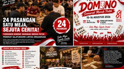 24 Pasangan Lintas Organisasi Bertemu di Meja Domino, Semarak HUT RI ke-81 di Rumah Kopi Ondong