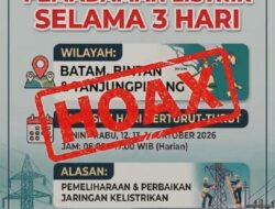 PLN Batam Tegaskan Isu Pemadaman Tiga Hari Hoaks
