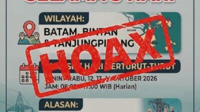 PLN Batam Tegaskan Isu Pemadaman Tiga Hari Hoaks