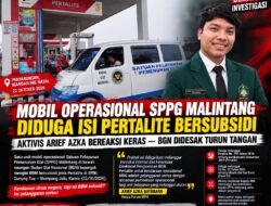 Mobil Operasional SPPG Malintang Diduga Isi Pertalite, Aktivis Desak BGN Turun Tangan