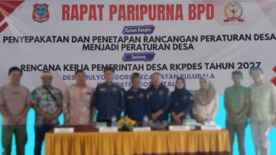 Rapat Paripurna BPD Desa Mulyonegoro Sahkan RKPDes 2027, Kepala Desa Ramli Mayang SH: “Semoga Program Prioritas Tepat Sasaran”