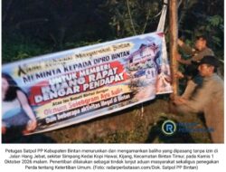 Langgar Aturan, Satpol PP Bintan Copot Baliho Liar