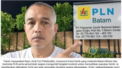 Batam Bintan Blackout Tokoh Kepri Beri Ultimatum