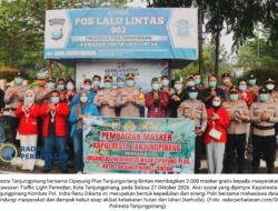 Polresta Tanjungpinang-Cipayung Plus Bagikan 2.000 Masker